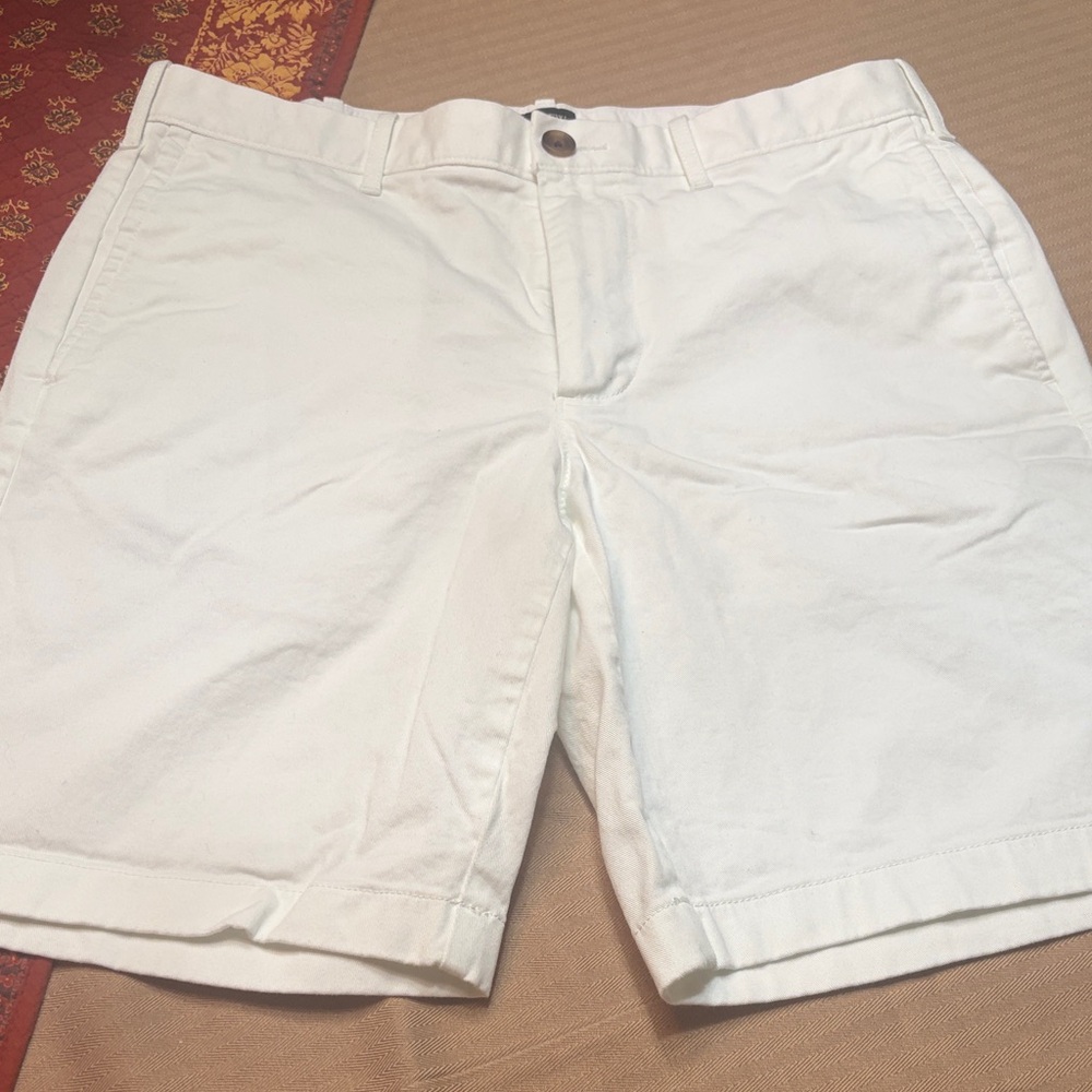 J. Crew White Flat-Front Men's Shorts